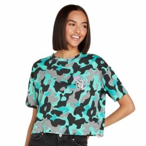 Disney Star Wars Grogu Baby Yoda Camouflage Graphic Oversized Crop Top XS